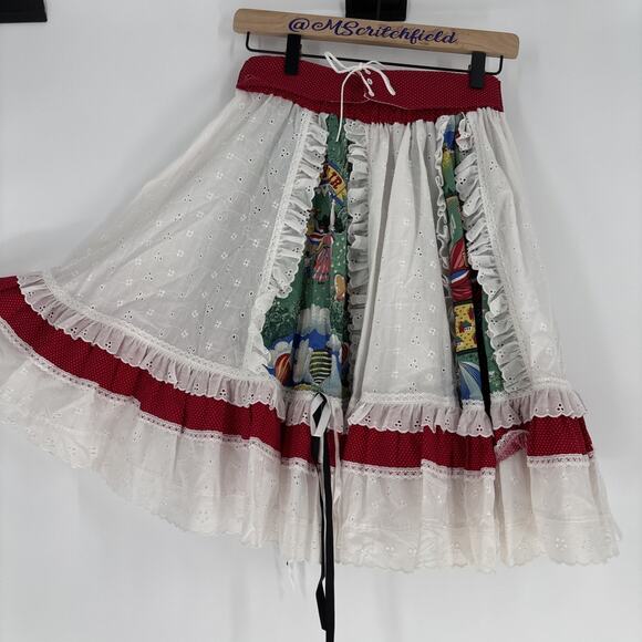 Dresses & Skirts - Fun And fancy Vintage Square Dance Skirt Medium Eyelit County Fair